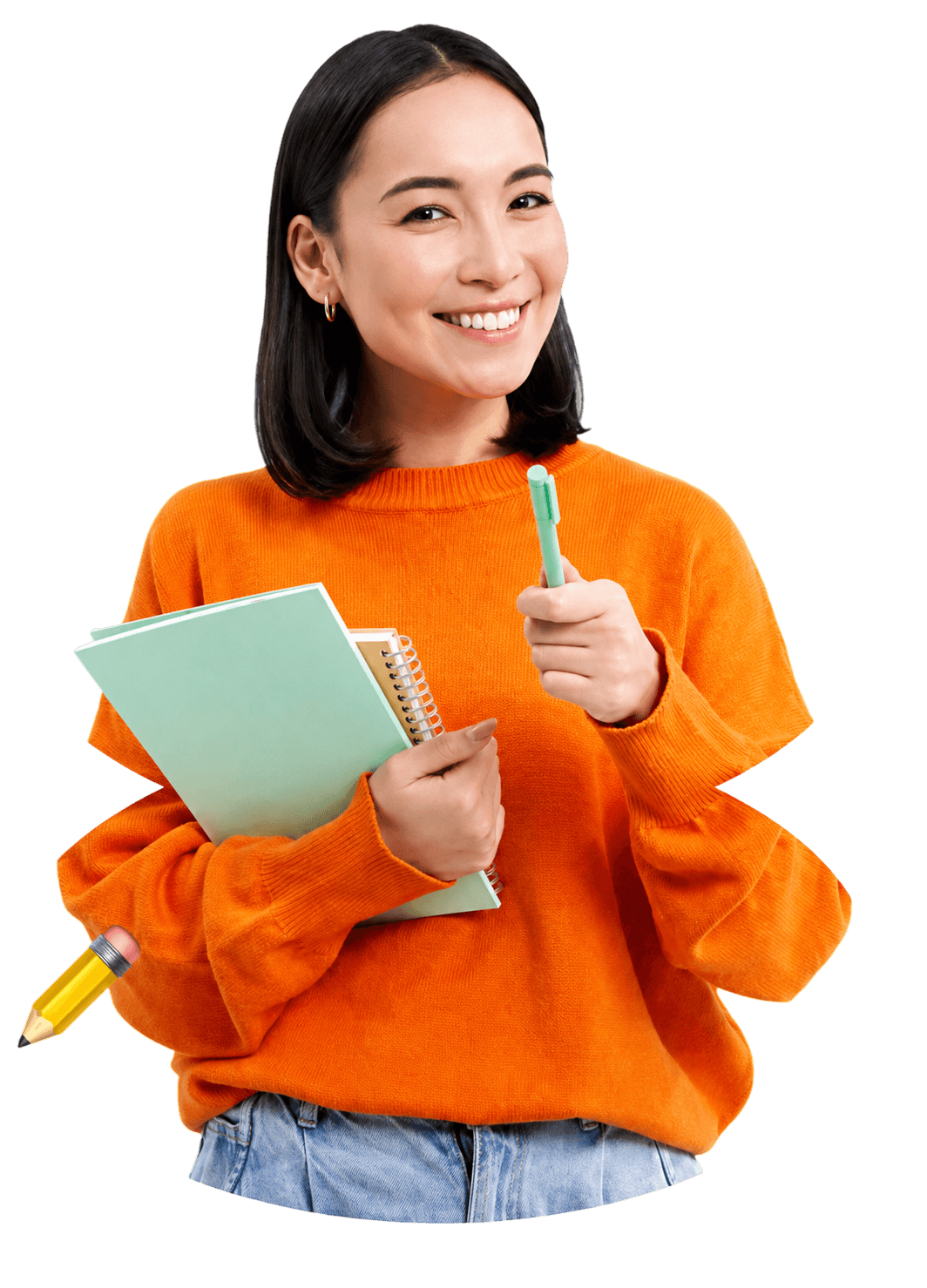 Student with notebook